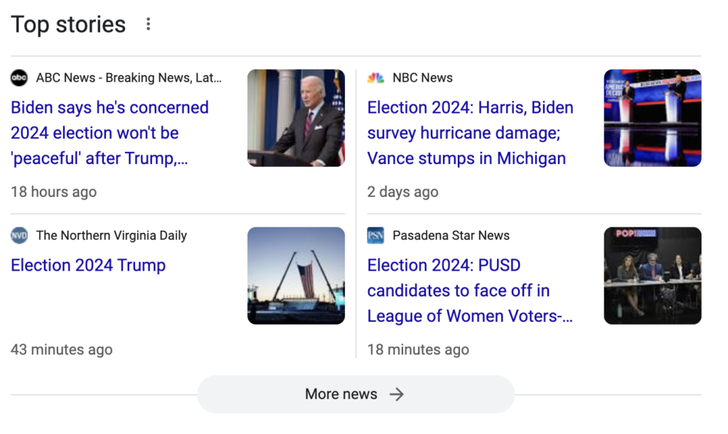 top stories screenshot